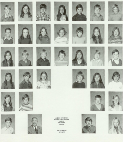 1973-74 Mr. Hennricks Grade 6